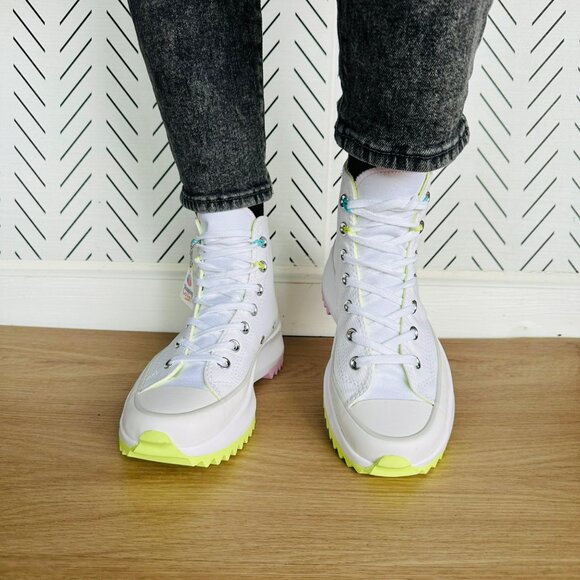 ⭐Converse Run Star Hike Platform 10.5 Womens Shoes Sneakers White Green A09836C⭐ - Picture 4 of 13